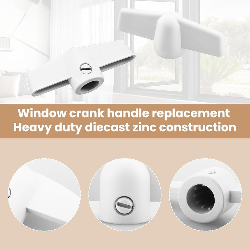 Zivceng Tee Window Crank Handle SK929T for Andersen Casement Window Crank, 11/32” Splines Butterfly Wing Nut T-Handle for Andersen Casement/Awning Window 1966 to Present(4 Pack) - Image 5